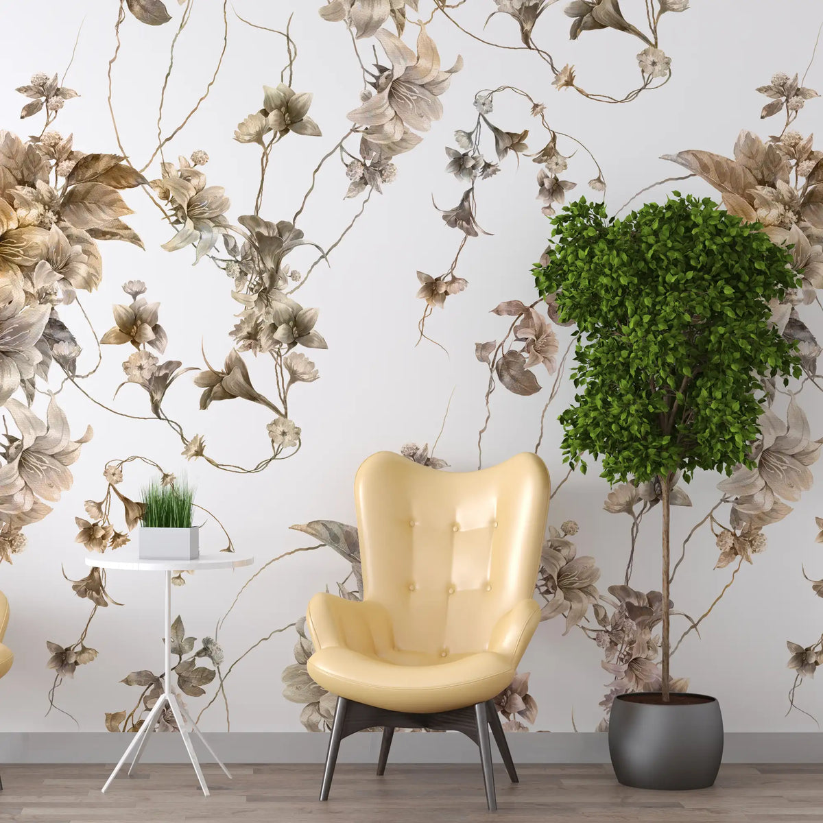 3142 / Peel and Stick Wallpaper Floral: Elegant Flower Design for Bedroom/Kitchen/Living Room/Bathroom, Easy Install, Removable Wall Decor - Artevella