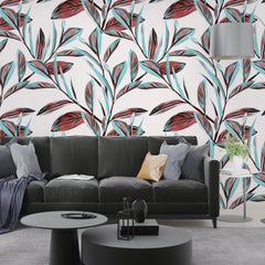 3143 / Floral Wall Mural: Peel and Stick Geometric Wallpaper, Nature Inspired, Easy Peel Off, Perfect for Living Room - Artevella