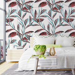 3143 / Floral Wall Mural: Peel and Stick Geometric Wallpaper, Nature Inspired, Easy Peel Off, Perfect for Living Room - Artevella