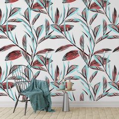 3143 / Floral Wall Mural: Peel and Stick Geometric Wallpaper, Nature Inspired, Easy Peel Off, Perfect for Living Room - Artevella