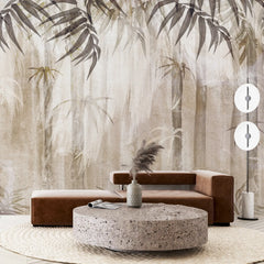 3152 / Elegant Tropical Wallpaper, Palm Tree Art, Luxurious Drapery Style, Adhesive Peel and Stick Wallpaper, Perfect for Any Room - Artevella