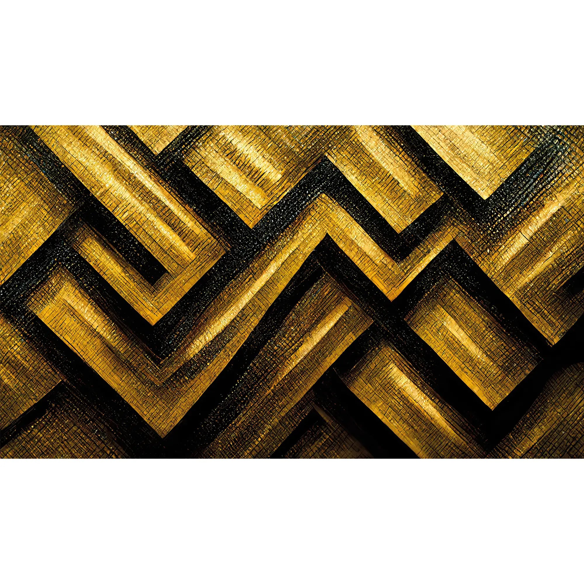 3166 / Bold Pattern Art Deco Wallpaper, Black and Gold Geometric Design, Easy Install Peel and Stick for Home or Office Decor - Artevella