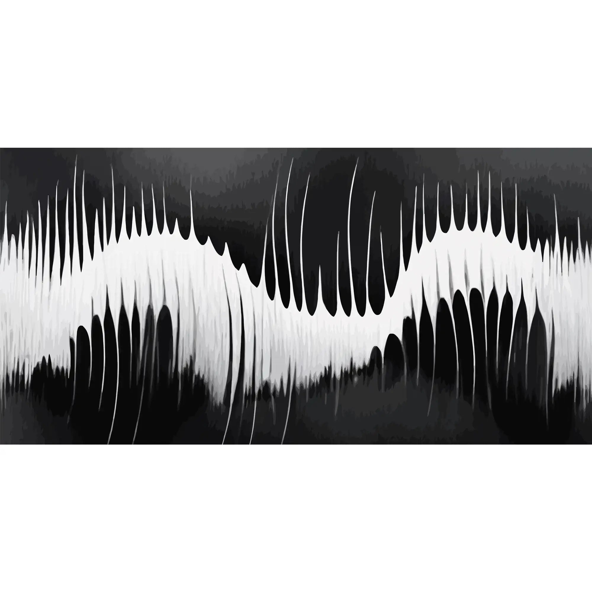 3174 / Modern Sound Wave Wallpaper, Black and White Geometric Design, Peel and Stick, Abstract Art for Bedroom, Contemporary Wall Decor - Artevella