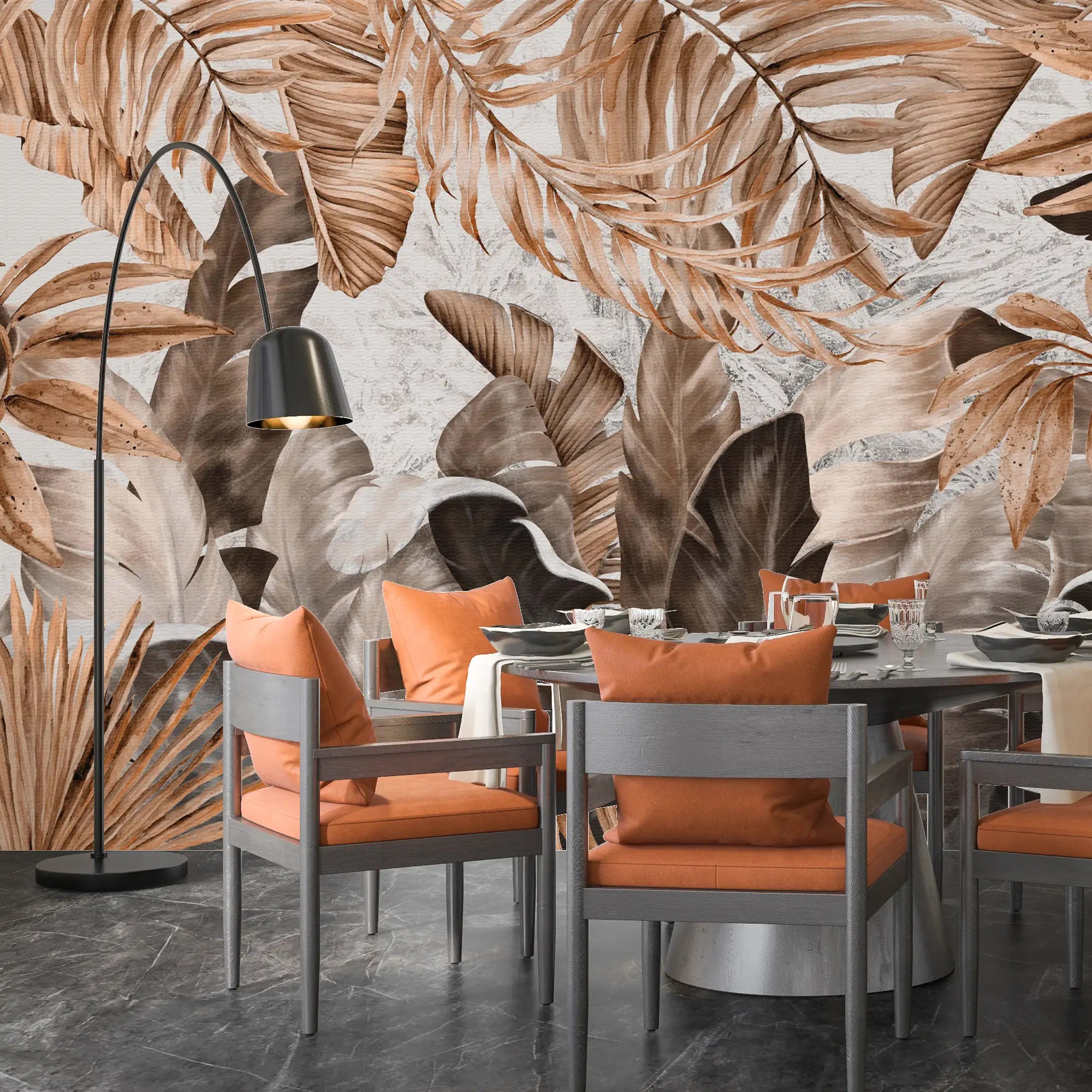 3181 / Tropical Wallpaper - Exotic Leaf Pattern Wall Decor, Peel and Stick Wallpaper for Living Room - Artevella