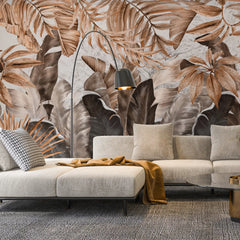 3181 / Tropical Wallpaper - Exotic Leaf Pattern Wall Decor, Peel and Stick Wallpaper for Living Room - Artevella