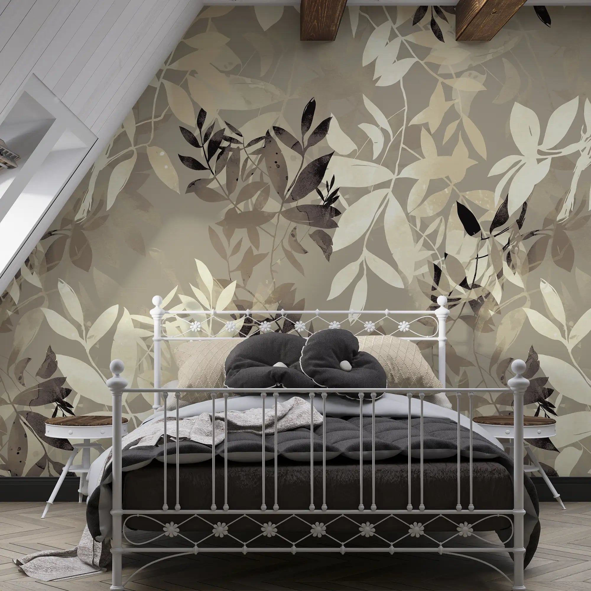 3186 / Tranquil Forest and Leaf Wallpaper - Self Adhesive Wall Decor for Bedroom and Kitchen - Artevella