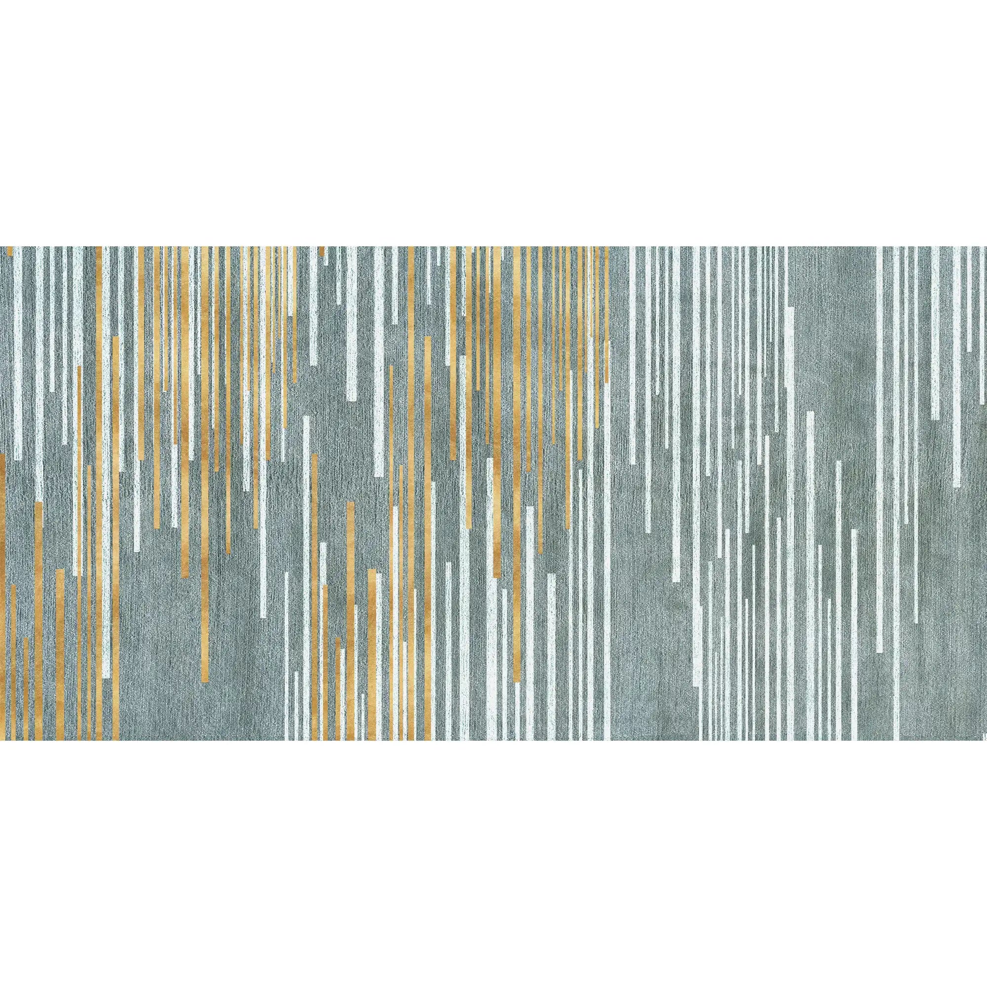 3191 / Grey and Gold Striped Wallpaper, Abstract Art Peel and Stick, Modern Geometric Wall Decor, Adhesive Wallpaper for Bedroom, Bathroom, Kitchen - Artevella