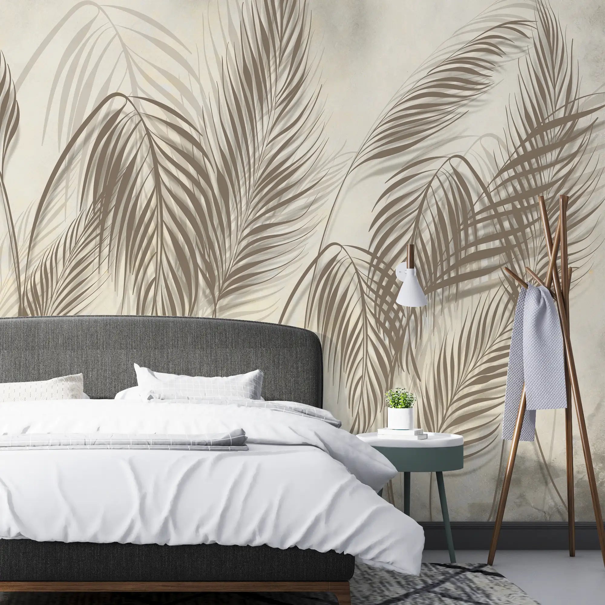 3203 / Panorama Palm Design, Wallpaper for Bedroom, Boho Wallpaper Stick and Peel, Nature Inspired, Wall Murals Peel and Stick, Tropical Accent - Artevella