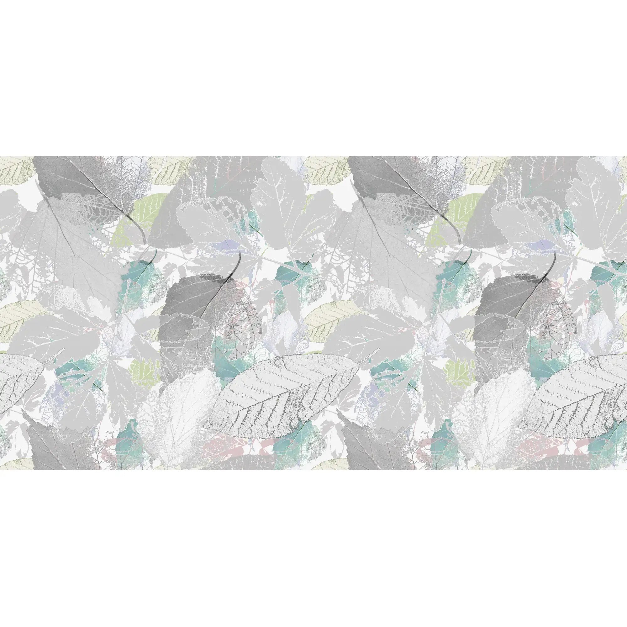 3217 / Botanical Peel and Stick Wallpaper in Grey-Purple | Cyan-Green Leaf Patterns | Modern Wall Decor for Bedroom, Kitchen, Living Room - Artevella