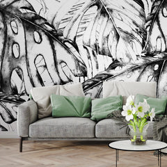 3219 / Nature Meets Artistry: European Ink-Style Jungle & Forest Tree Peel and Stick Wallpaper - Room Decor Statement - Artevella