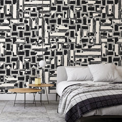 3221 / Modern Geometric Peel and Stick Wallpaper - Deconstructivist Fragmentation, Easy Install for Trendy Home Spaces - Artevella