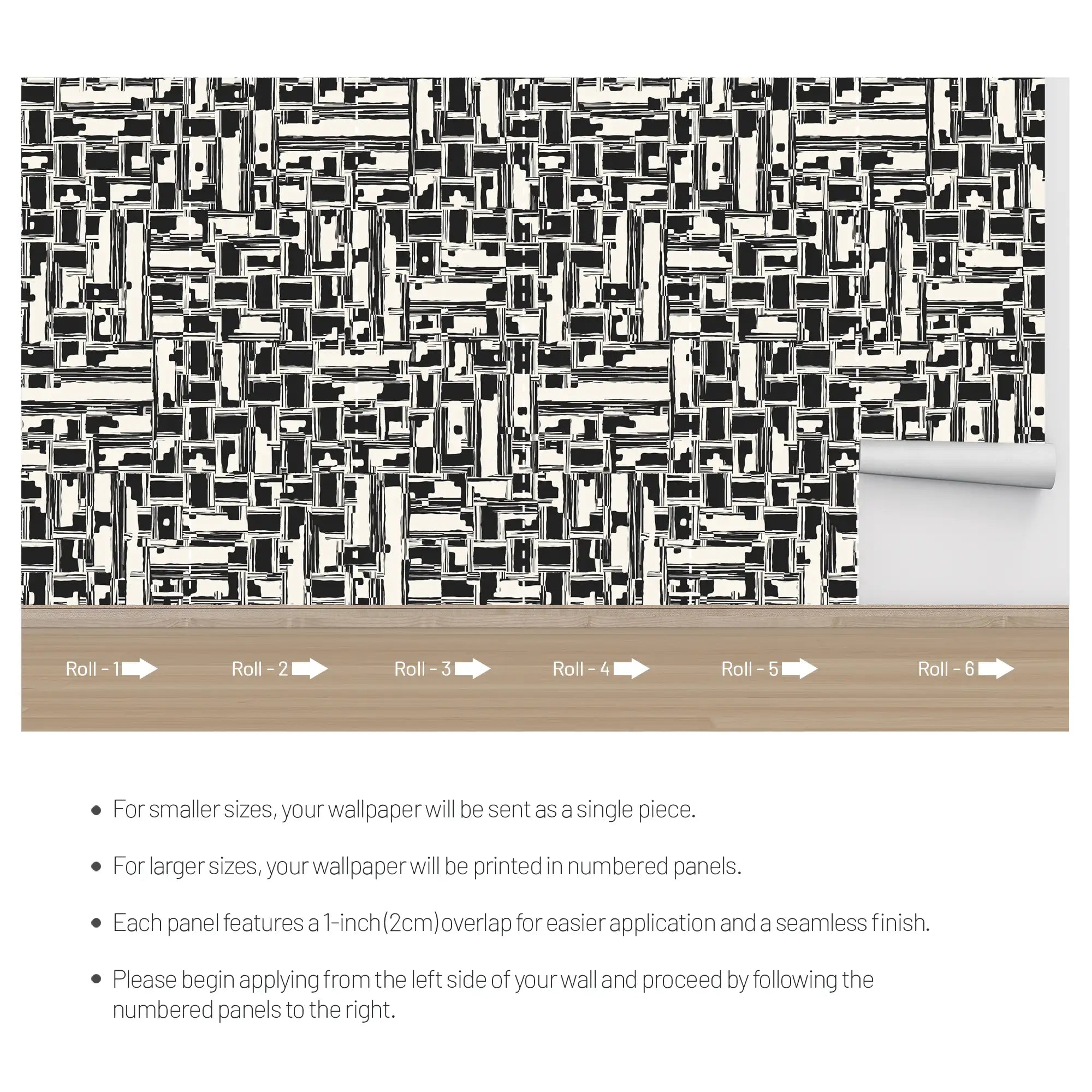 3221 / Modern Geometric Peel and Stick Wallpaper - Deconstructivist Fragmentation, Easy Install for Trendy Home Spaces - Artevella