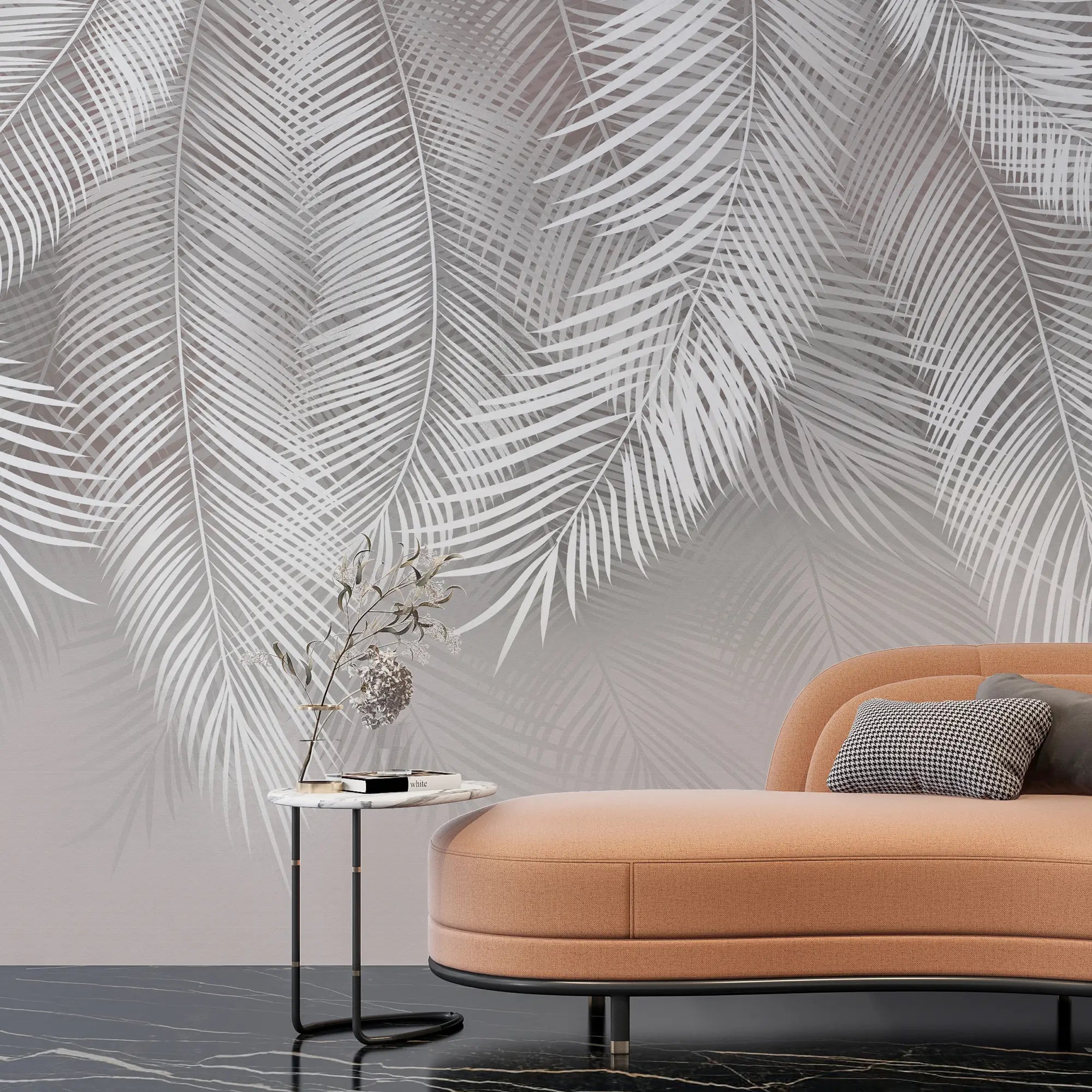 3228 / Neutral Feather Wallpaper, Subtle Wall Mural, Chic Feather Design, Textured Feature Wall, Serene Decor Accent - Artevella