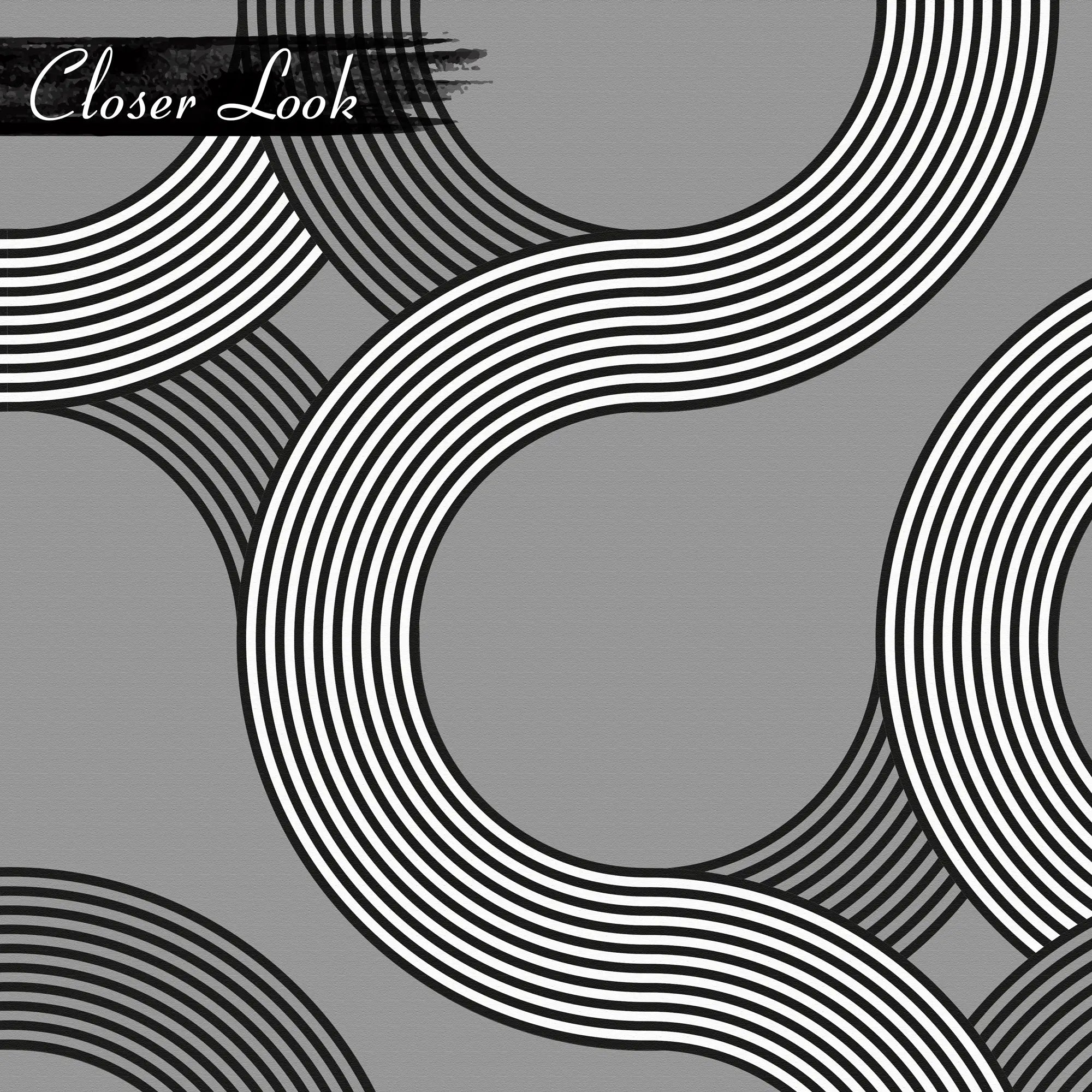 3231 / Wavy Line Wallpaper, Optical Illusion Wall Art, Monochrome Wave Design, Modern Abstract Decor, Unique Pattern Accent - Artevella