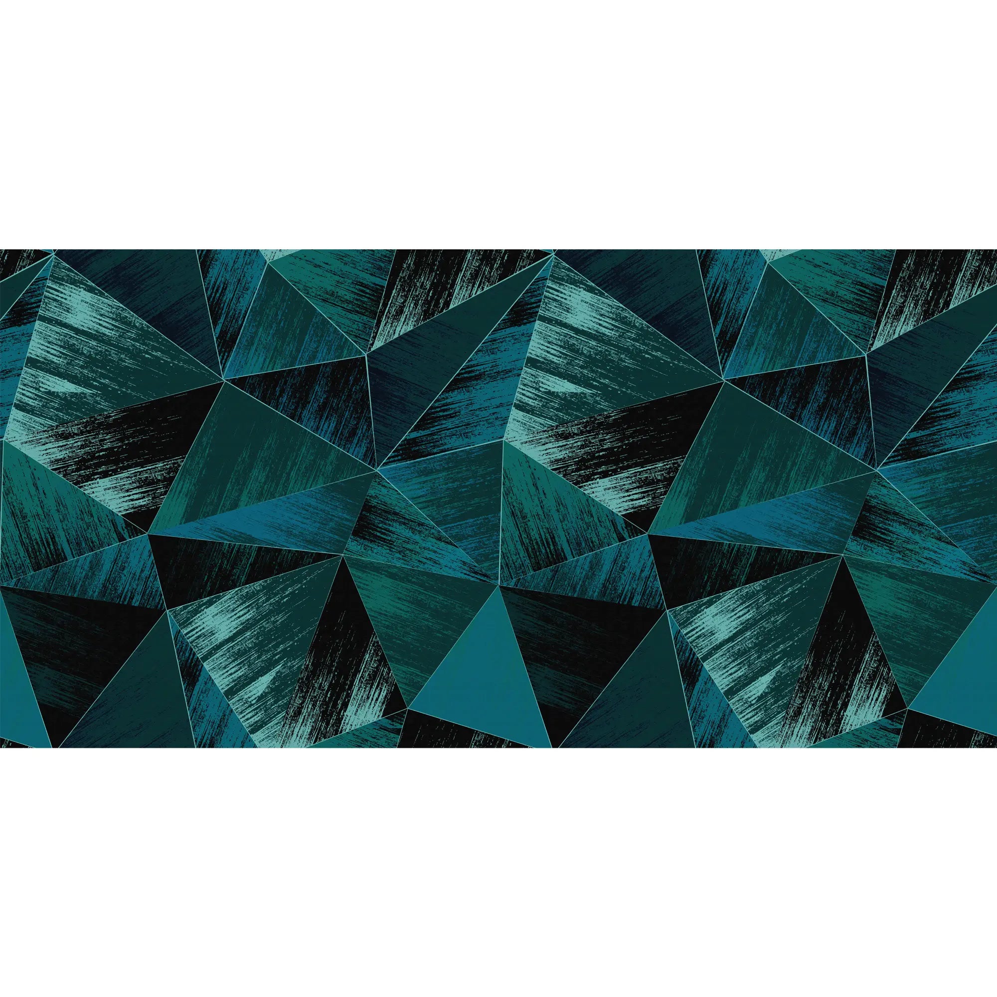 3247 / Teal Geometric Distressed Wallpaper, Modern Triangle Wall Art, Vibrant Textured Mural, Contemporary Interior Design - Artevella