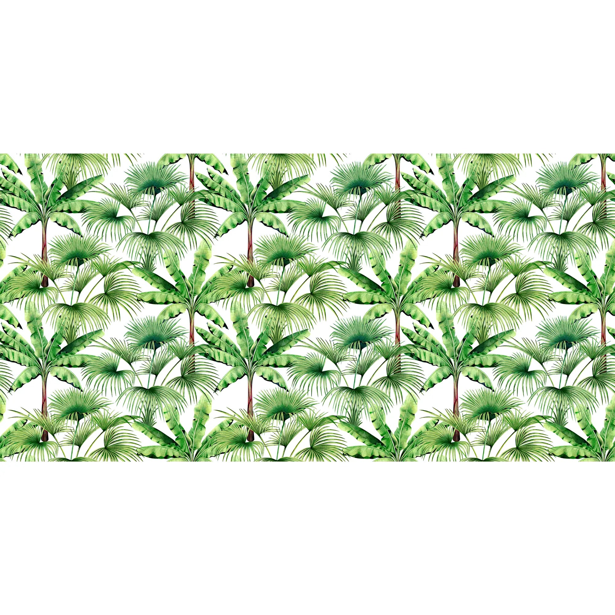 3250 / Lush Palm Leaf Print Wallpaper, Tropical Foliage Mural, Vibrant Green Botanical Wall Covering, Refreshing Nature-Themed Decor - Artevella