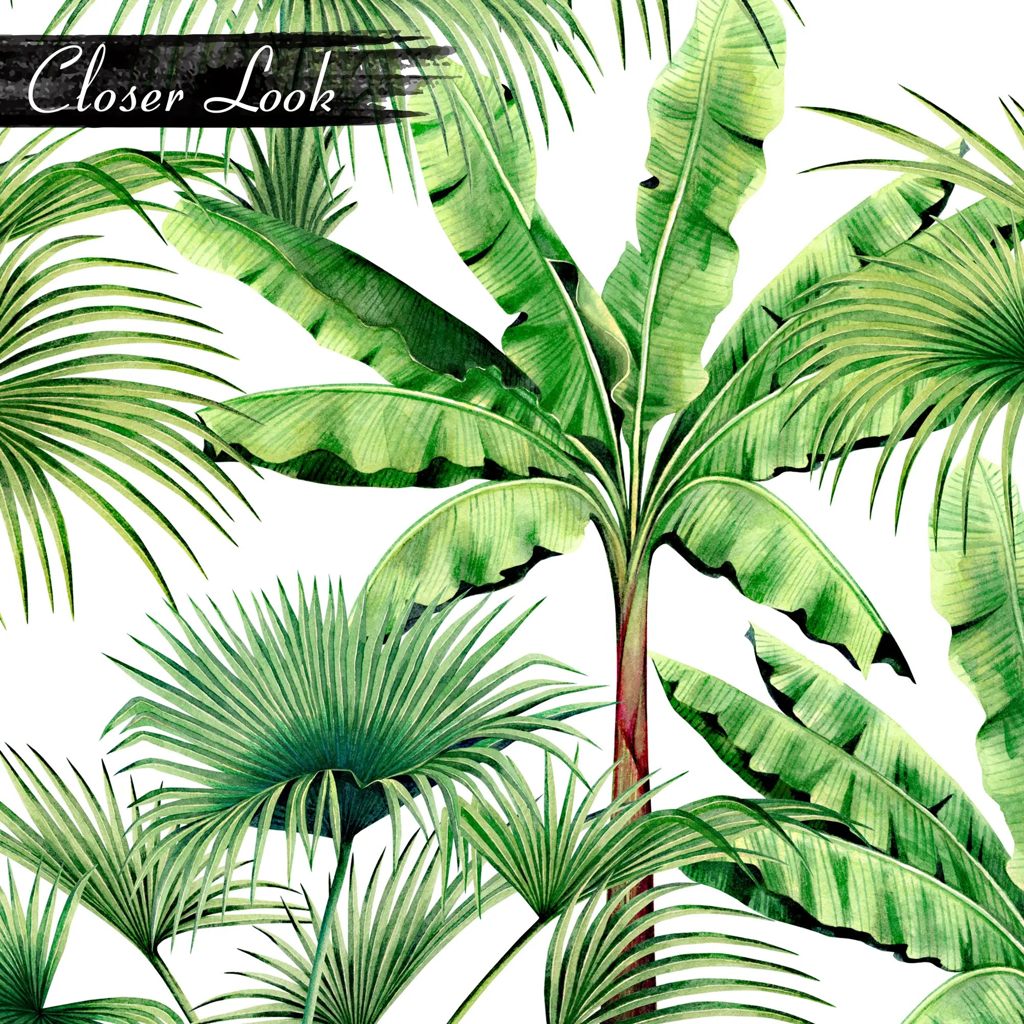 3250 / Lush Palm Leaf Print Wallpaper, Tropical Foliage Mural, Vibrant Green Botanical Wall Covering, Refreshing Nature-Themed Decor - Artevella