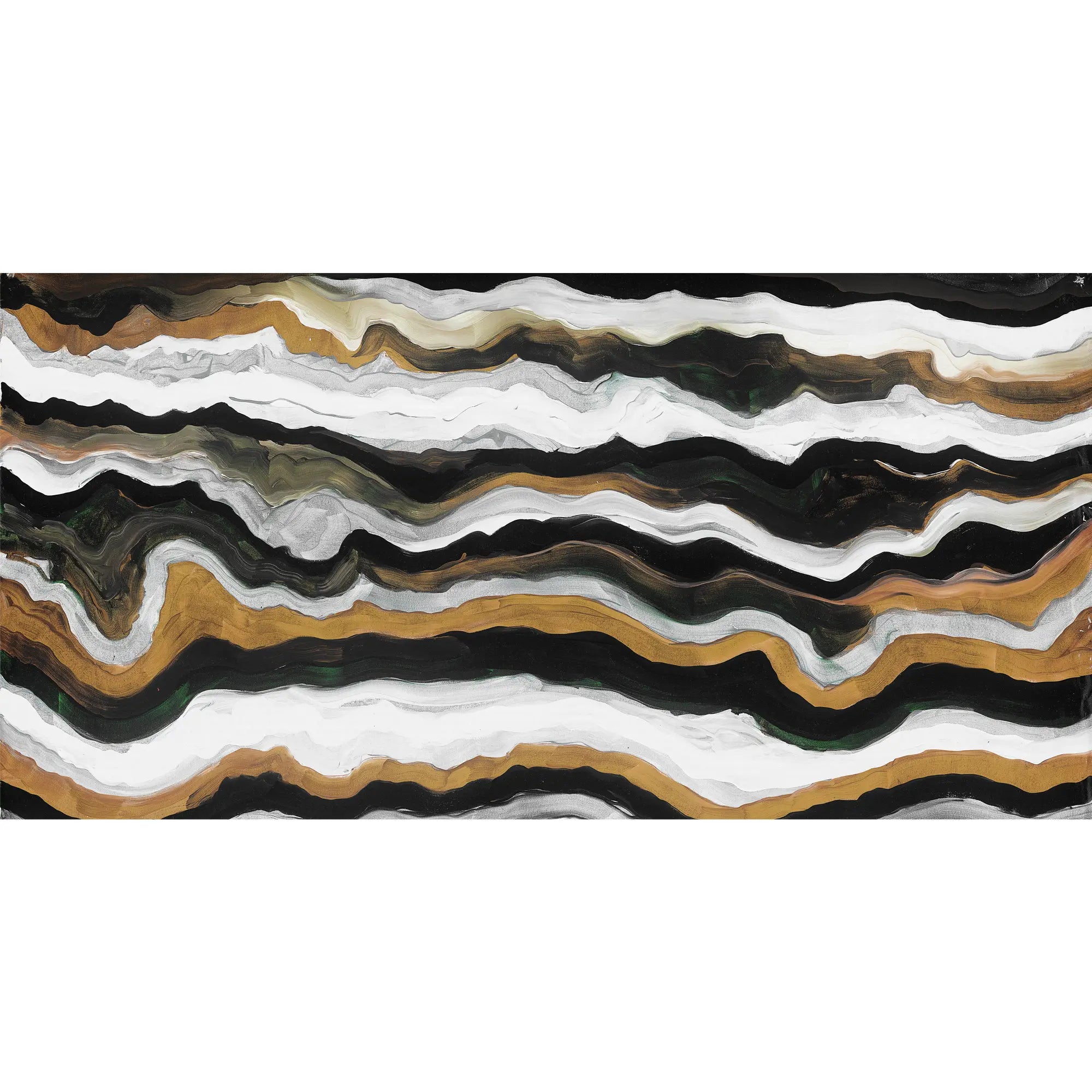 3254 / Abstract Wave Wallpaper, Earth Tone Strata Design, Bold Monochrome Mural, Modern Artistic Home Decor, Dynamic Wall Accent - Artevella