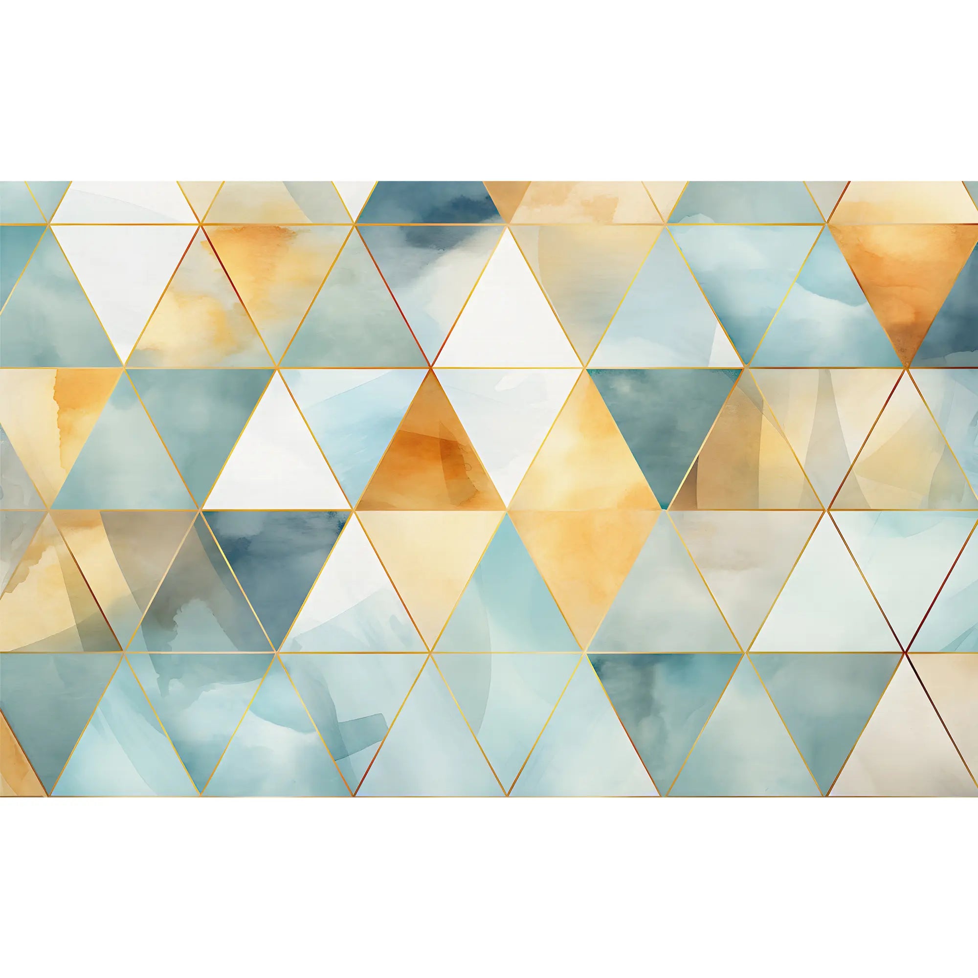 3283 / Watercolor Geometric Wallpaper, Abstract Triangle Wall Mural, Chic Modern Home Decor Accent - Artevella