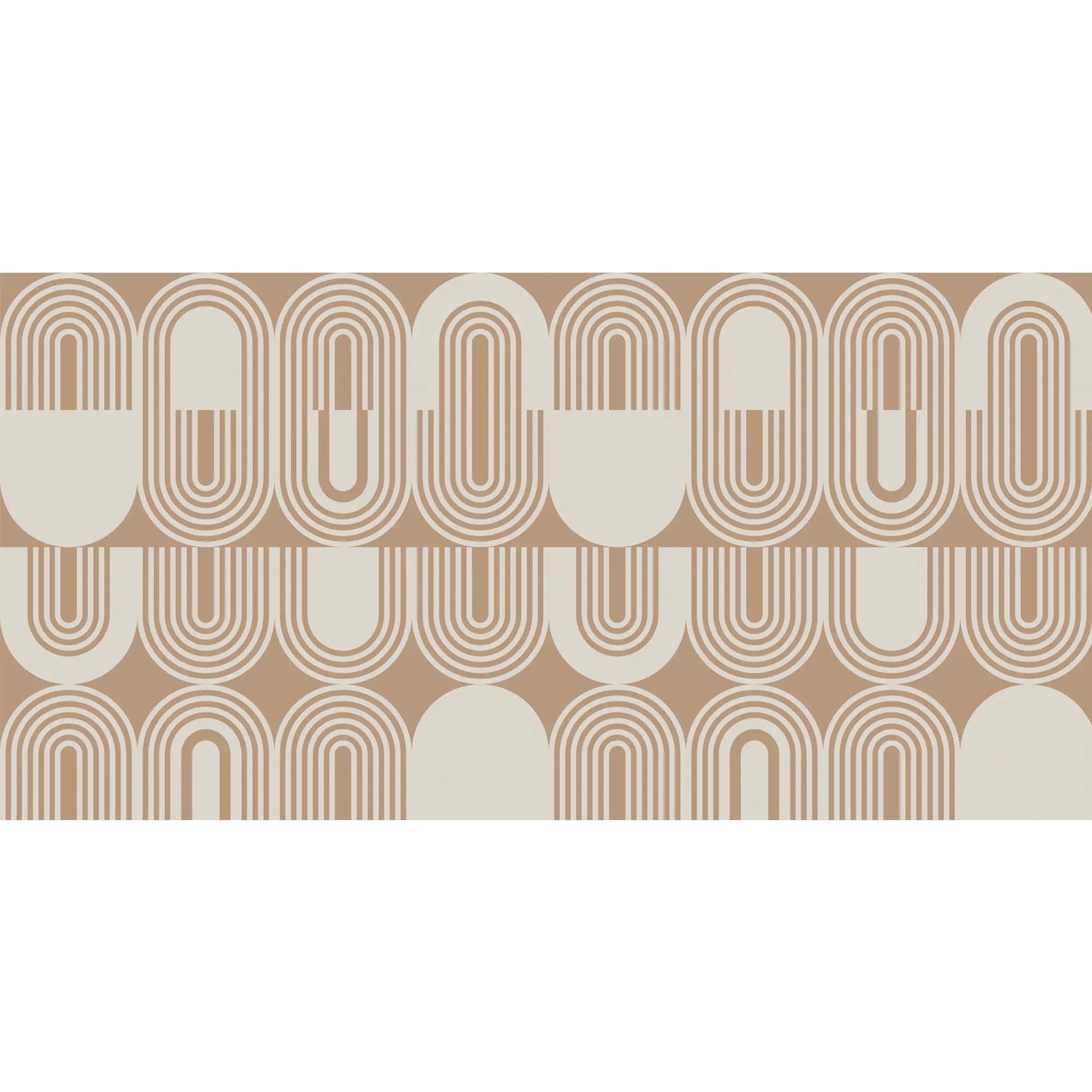 3287 / Retro Geometric Wallpaper, Bold Art Deco Wall Mural, Sophisticated Beige Home Decor - Artevella