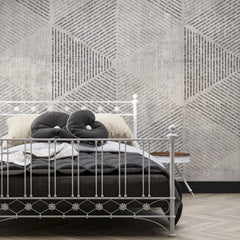 3298 / Contemporary Diamond Texture Wallpaper, Geometric Pattern Wall Mural, Neutral Tone Chic Decor - Artevella