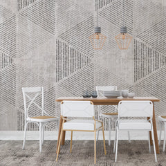 3298 / Contemporary Diamond Texture Wallpaper, Geometric Pattern Wall Mural, Neutral Tone Chic Decor - Artevella