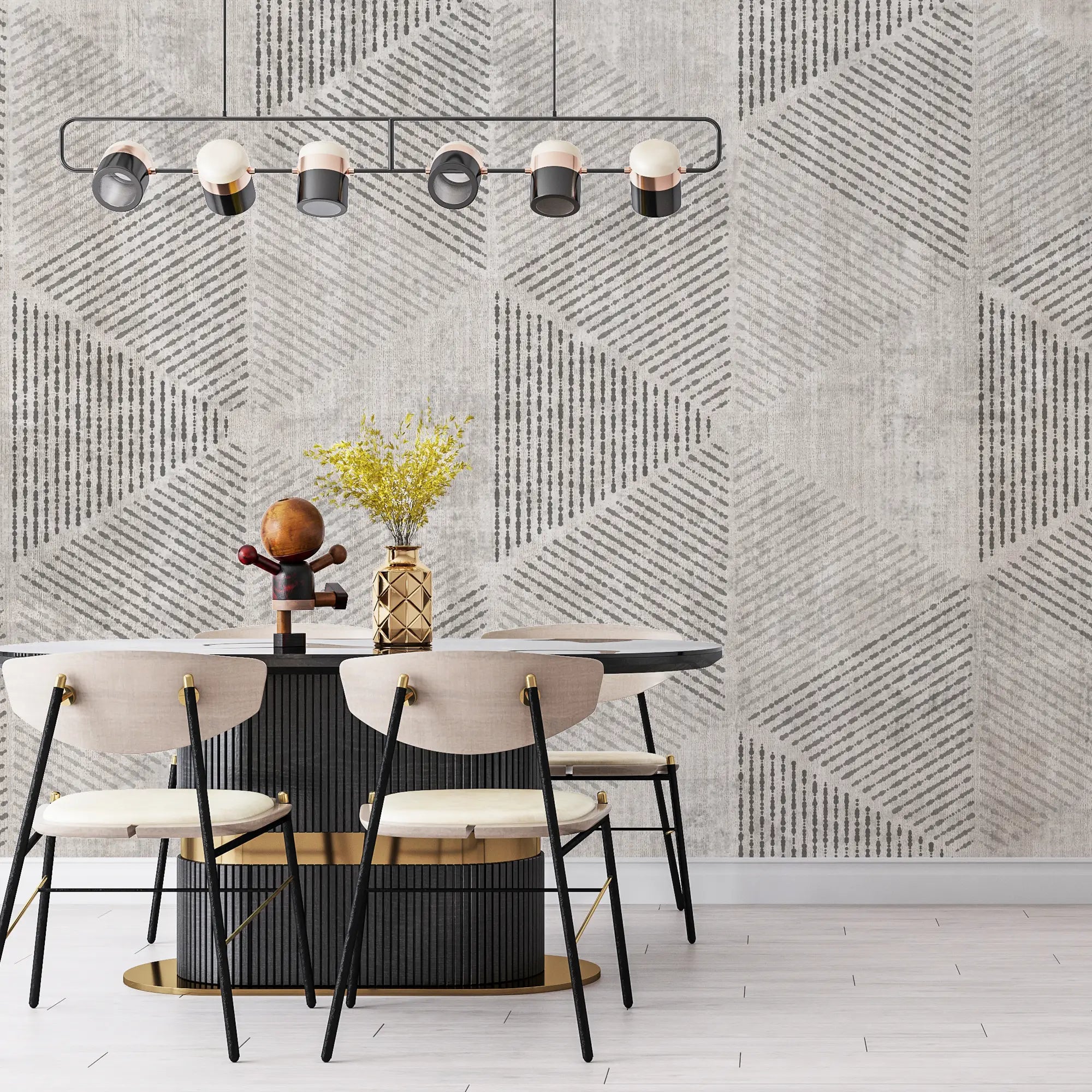 3298 / Contemporary Diamond Texture Wallpaper, Geometric Pattern Wall Mural, Neutral Tone Chic Decor - Artevella