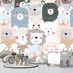 6031 / Removable Fun Wallpaper: Kawaii Teddy Bear Theme, Perfect for Toddler Bedroom Decor and Playroom Wall Decals - Artevella