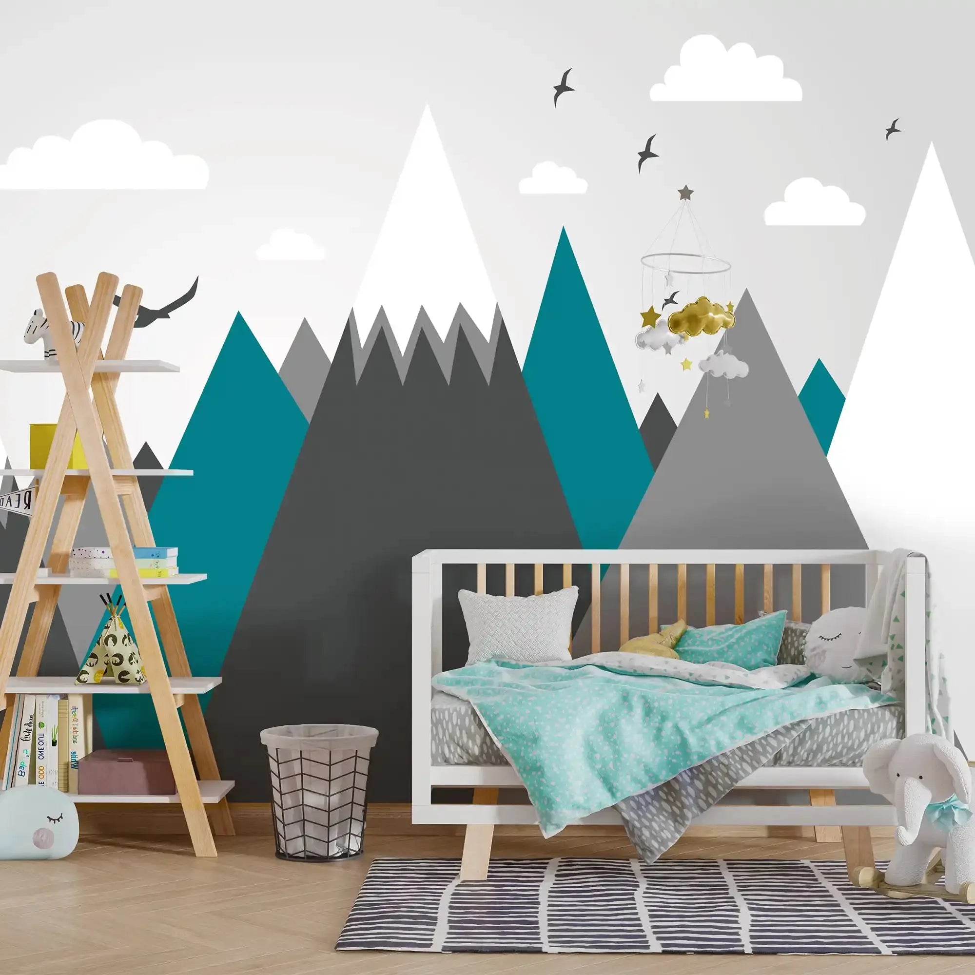 6046 / Mountain Landscape Wallpaper: Peel and Stick Wall Decal, Ideal for Baby Nursery Kids Room Decor and Playroom - Artevella