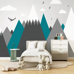 6046 / Mountain Landscape Wallpaper: Peel and Stick Wall Decal, Ideal for Baby Nursery Kids Room Decor and Playroom - Artevella