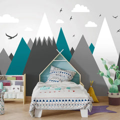 6046 / Mountain Landscape Wallpaper: Peel and Stick Wall Decal, Ideal for Baby Nursery Kids Room Decor and Playroom - Artevella