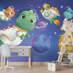 6055 / Self-Adhesive Nursery Wallpaper - Sky Adventure with Dinosaurs, Ideal for Child Room - Artevella