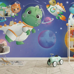 6055 / Self-Adhesive Nursery Wallpaper - Sky Adventure with Dinosaurs, Ideal for Child Room - Artevella