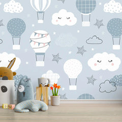 6066 / Nursery Room Peel and Stick Wallpaper, Child Room Decor with Sky and Clouds Pattern, Removable Wall Stickers for Baby Nursery - Artevella