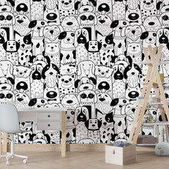 6072 / Peel and Stick Puppy Dogs Wallpaper - DIY Fun Kid Room Decor, Perfect for Baby Nursery