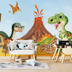 6077 / Fun Wallpaper - Peel and Stick Dinosaur Themed Nursery Decor for Kids Room