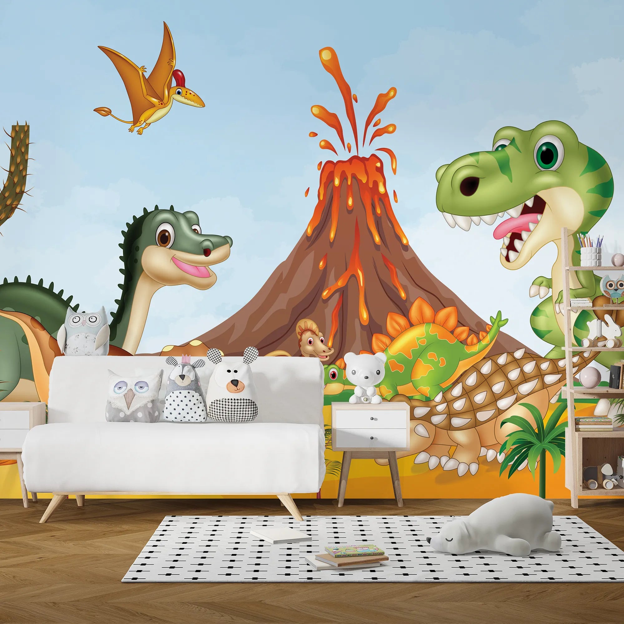 6077 / Fun Wallpaper - Peel and Stick Dinosaur Themed Nursery Decor for Kids Room