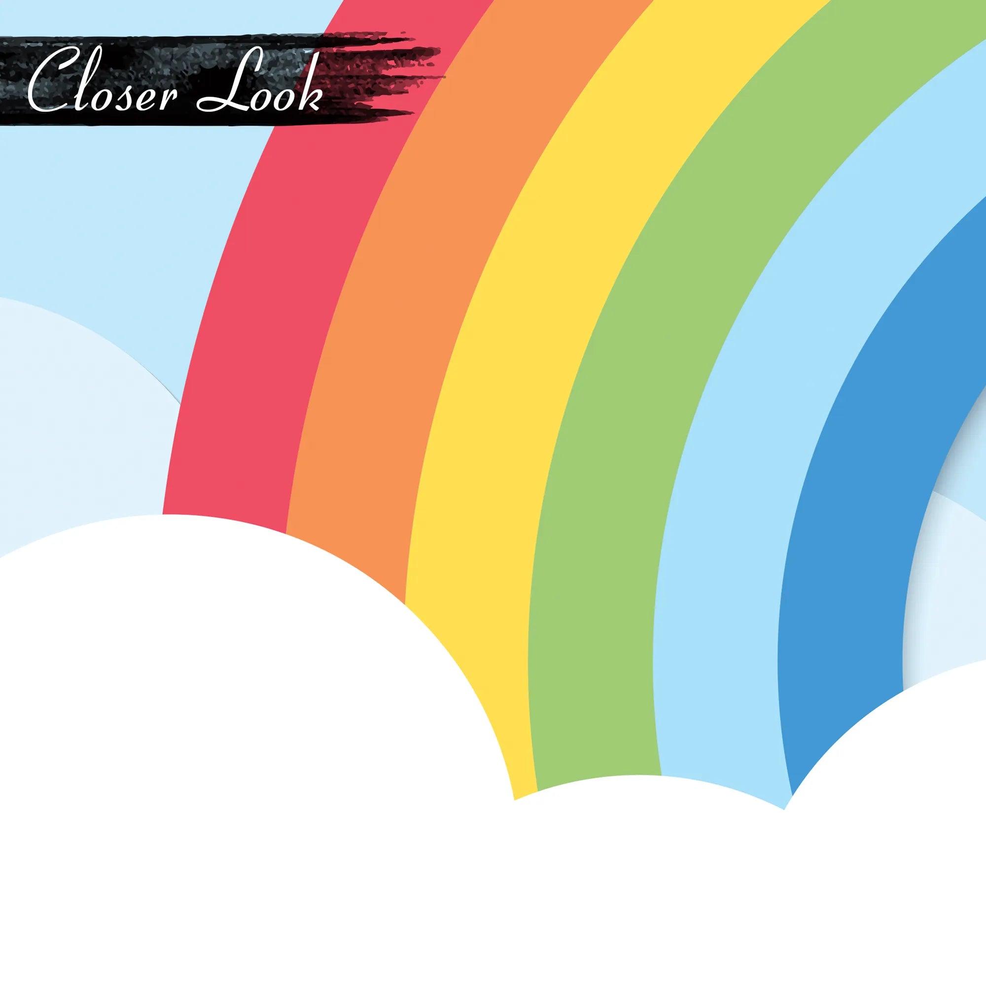 6091 / Peel and Stick Wallpaper for Kids Room - Baby Nursery Decor with Removable Rainbow Sky and Clouds Mural